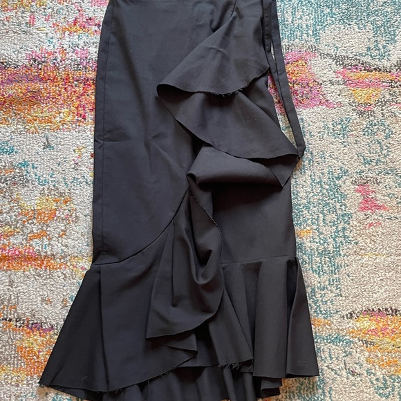 ❤️❤️Final Call NWT JOHANNA ORTIZ  Volveremos Asymmetrical Midi-skirt Black - Picture 6 of 10